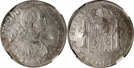 BOLIVIA. 8 Reales, 1794-PTS PR. Potosi Mint. Charles IV. NGC EF Details--Chopmarked.

KM-73. This survivor has maintained some luster in the fields,...