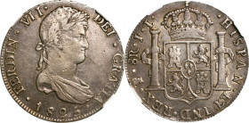 BOLIVIA. 8 Reales, 1825-PTS JL. Potosi Mint. Ferdinand VII. NGC EF-45.

KM-84; FC-60; El-72; Cal-Type 331#1394. A well struck survivor with few mark...