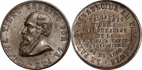 BOLIVIA. Silver Installation of Steam Machinery at the Mint Medal, 1869. Potosi Mint. PCGS MS-65.

Fonrobert-9721. Weight: 8.77 gms. Obverse: Bust o...