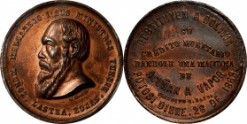 BOLIVIA. Bronze Installation of Steam Machinery at the Mint Medal, 1869. Potosi Mint. PCGS Genuine--Cleaned, Unc Details.

Fonrobert-Unlisted. Weigh...
