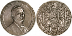BOLIVIA. President Bautista Saavedra/Centennial of Bolivian Independence Silver Medal, 1925. PCGS SPECIMEN-58.

Diameter: 46mm. Obverse: Bust facing...