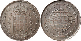 BRAZIL. 960 Reis, 1810-R. Rio de Janeiro Mint. Joao as Prince Regent. PCGS AU-55.

KM-307.3. A lightly worn example, this piece contains mint luster...