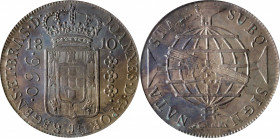 BRAZIL. 960 Reis, 1810-(R). Rio de Janeiro Mint. Joao as Prince Regent. PCGS Genuine--Cleaned, AU Details.

&nbsp;KM-307.3; LDMB-420. Overstruck on ...