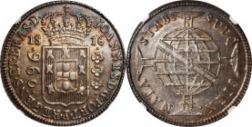 BRAZIL. 960 Reis, 1816-B. Bahia Mint. Joao as Prince Regent. NGC MS-62.

KM-307.1; LDMB-401; Gomes-31.10. A boldly struck Crown, over a Spanish colo...