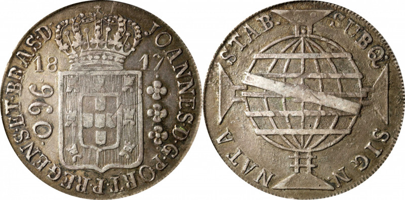 BRAZIL. 960 Reis, 1817-(R). Rio de Janeiro Mint. Joao as Prince Regent. PCGS AU-...