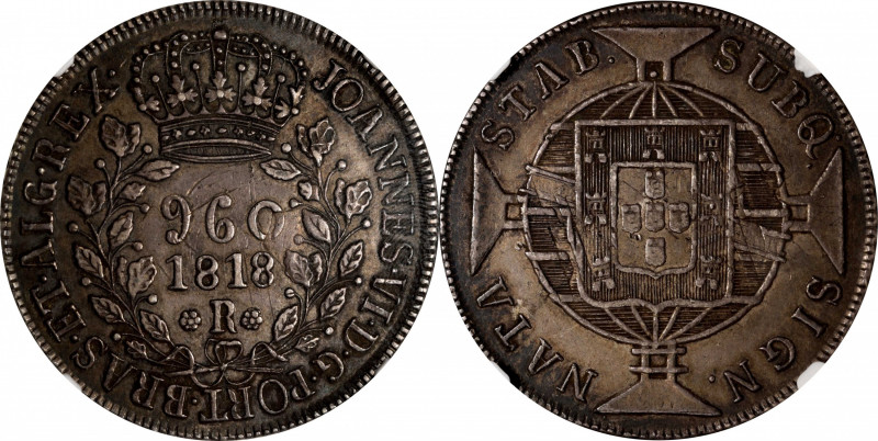 BRAZIL. 960 Reis, 1818-R. Rio de Janerio Mint. Joao VI. NGC AU-53.

KM-326.1; ...