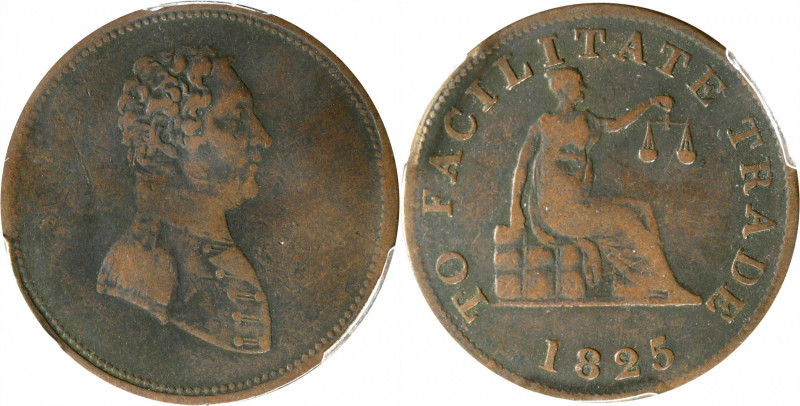 CANADA. Lower Canada. Copper 1/2 Penny Token, 1825. PCGS VF-20.

BR-992; LC-53...