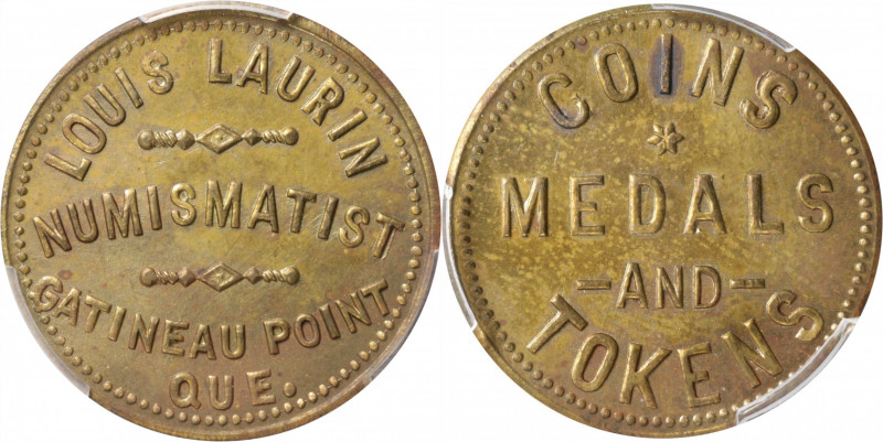 CANADA. Pointe-Gatineau. Louis Laurin "Coin Collectors" Brass Counter or Token, ...