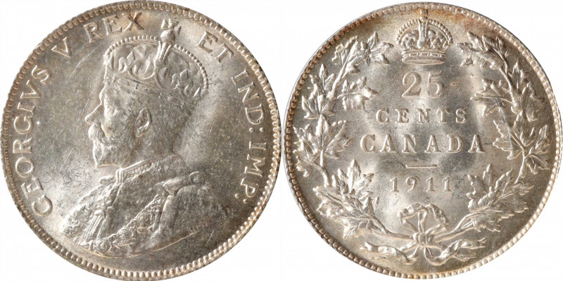 CANADA. Duo of Minors (2 Pieces), 1911. Ottawa Mint. George V. Both ICCS MS-63 C...