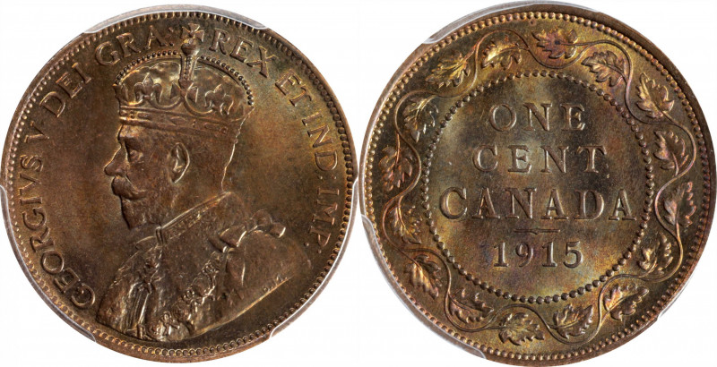 CANADA. Cent, 1915. Ottawa Mint. George V. PCGS MS-64 Red Brown.

KM-21. This ...