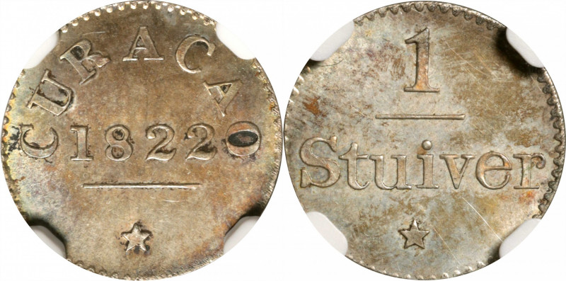 CURACAO. Stuiver, 1822. Utrecht Mint. William I. NGC MS-63.

KM-24.1. Variety ...