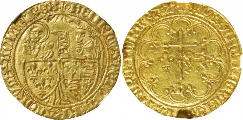 FRANCE. Anglo-Gallic. Salut d'Or, ND (1422-50). St. Lo Mint. Henry VI. NGC MS-62...