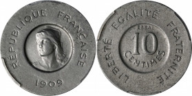 FRANCE. Aluminum 10 Centimes Essai (Pattern), 1909. Paris Mint. PCGS SPECIMEN-65.

Maz-2285; GEM-35.8. Matte finish. This Essai offers an attractive...