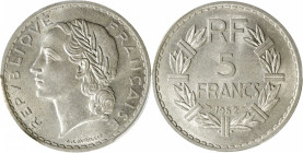 FRANCE. 5 Francs, 1952. Paris Mint. PCGS MS-64.

KM-888b.1; Gad-766a. One of the more difficult post-War dates, this charming example handles itself...