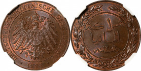 GERMAN EAST AFRICA. Pesa, 1891. Berlin Mint. Wilhelm II. NGC MS-65 Brown.

KM-1; J-710. Fully Gem, this entrancing Pesa displays a strong contingent...