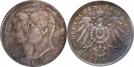 GERMANY. Mecklenburg-Schwerin. 2 Mark, 1904-A. Berlin Mint. Frederick Francis IV. NGC PROOF-66.

KM-333; J-86. Commemorating the royal marriage betw...