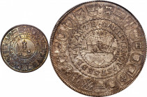 GERMANY. Munster. 1-1/2 Taler, 1719-AGP. Sede Vacante. NGC AU-53.

Dav-Unlisted; KM-M2; Zepernick-221. A delightful interregnum issue, this large-si...