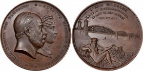GERMANY. Prussia. Wilhelm I & Augusta/Opening of the Railway Bridge Bronze Medal, 1870. CHOICE UNCIRCULATED.

D&ouml;ry/Kubinsky-145; Schulten-9. By...
