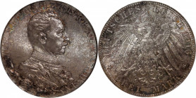 GERMANY. Prussia. 3 Mark, 1913-A. Berlin Mint. Wilhelm II. PCGS MS-66.

KM-533; J-111.&nbsp;Commemorating the 25th anniversary of the reign of Wilhe...