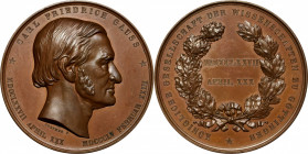 GERMANY. Empire. Karl Friedrich Gauss/University of Goettingen Bronze Award Medal, 1877. CHOICE UNCIRCULATED.

Brockmann-1108; Wurzbach-3099. By F. ...