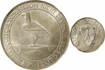 GERMANY. Weimar Republic. 5 Mark, 1930-D. Munich Mint. NGC MS-64.

KM-71; J-346. Struck to commemorate the liberation of the Rhineland. A softly lus...