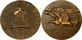 GERMANY. IX Olympiad in Berlin Cast Bronze Medal, 1936. CHOICE EXTREMELY FINE.

Hans Kaiser-1152.&nbsp;By O. Placzek. Diameter: 70mm; Weight: 136.79...