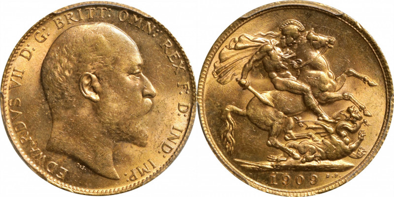 GREAT BRITAIN. Sovereign, 1909. London Mint. Edward VII. PCGS MS-64.

S-3969; ...