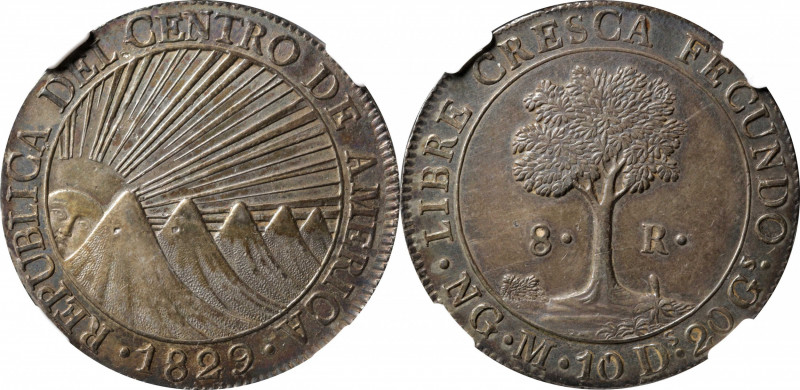 GUATEMALA. Central American Republic. 8 Reales, 1829-NG M. Nueva Guatemala Mint....