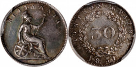 IONIAN ISLANDS. British Protectorate. 30 Lepta, 1851. William IV. PCGS AU-53.

KM-35; Pr-14. A well struck and pleasing little coin, with soft luste...