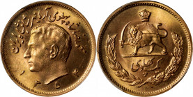 IRAN. Pahlavi, SH 1354 (1975). Reza Shah. PCGS MS-66.

Fr-101; KM-1200. A pleasing Gem with full silky luster and medium golden color.

Estimate: ...