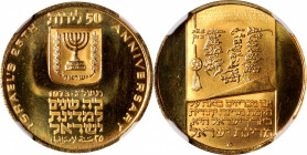 ISRAEL. 50 Lirot, 1973. NGC PROOF-67 Ultra Cameo.

Fr-11; KM-72. Struck to commemorate the 25th Anniversary of the Declaration of Independence. A br...