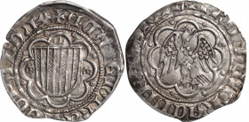 ITALY. Naples & Sicily. Sicily. Pierreale, ND (1282-85). Messina Mint. Pietro I. PCGS AU-55.

MIR-173. An attractive specimen of a medieval hammered...