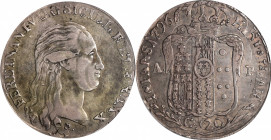 ITALY. Naples & Sicily. Naples. Mint Error -- Double Struck -- 120 Grana, 1796-PM AP. Naples Mint. Ferdinand IV. PCGS VF-30.

Dav-1409; KM-215. Givi...