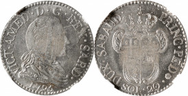 ITALY. 20 Soldi, 1795. Victor Amadeus III. NGC MS-62.

KM-C-94. This pretty piece displays much attractive mint luster, and despite some adjustment ...