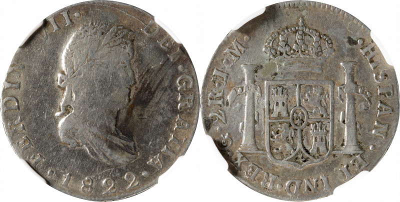 MEXICO. War of Independence. Guanajuato. 2 Reales, 1822-Go JM. Ferdinand VII. NG...