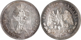 MEXICO. 50 Centavos, 1887-Do/Mo C. Durango Mint. ANACS MS-62.

KM-407.3. A type that is difficult to find in mint state, more so with the unusual Do...