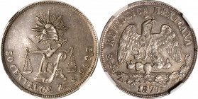 MEXICO. 50 Centavos, 1877-Zs S. Zacatecas Mint. NGC AU Details--Cleaned.

KM-407.8. A boldly struck and presentable 'Balance Scale' minor, toned a g...