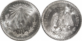 MEXICO. Peso, 1932-M. Mexico City Mint. PCGS MS-66+.

KM-455. Closed "9" Variety. Dazzlingly brilliant and close to perfection, this Peso is adorned...