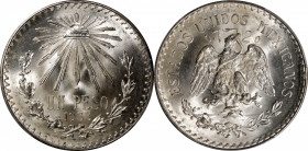 MEXICO. Peso, 1933-M. Mexico City Mint. PCGS MS-67.

KM-455. A delightful, shimmering Gem with silky full luster and just a bare touch of toning in ...