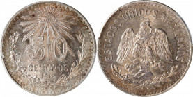 MEXICO. 50 Centavos, 1918-M. Mexico City Mint. PCGS MS-65.

KM-445. This Miraculous example is lush with a vibrant coating of cherry and amber tonin...