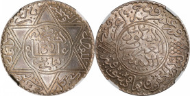 MOROCCO. Rial (10 Dirhams), AH 1321 (1903). Paris Mint. Abdelaziz. NGC MS-63.

KM-Y-22.2; Lec-194. A handsomely choice example, this lightly lustrou...