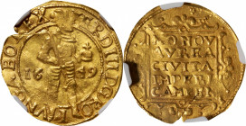 NETHERLANDS. Kampen. Ducat, 1649. Ferdinand III. NGC MS-62.

Fr-161; KM-44; Delm-1117. Though somewhat softly struck, the present specimen delivers ...