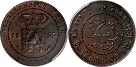 NETHERLANDS EAST INDIES. Kingdom of the Netherlands. 1/2 Cent, 1857. Utrecht Mint. William III. PCGS MS-62 Brown.

KM-306. A handsome near-Choice mi...