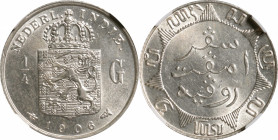 NETHERLANDS EAST INDIES. Kingdom of the Netherlands. 1/4 Gulden, 1906. Utrecht Mint. Wilhelmina. NGC MS-63.

KM-310. An attractive, Choice piece, th...