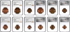 NETHERLANDS EAST INDIES. Kingdom of the Netherlands. Sextet of Uncirculated Minors (6 Pieces), 1914-45. All NGC Certified.

1) 1/2 Cent, 1914. Utrec...