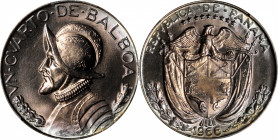 PANAMA. 1/4 Balboa, 1966. PCGS MS-67.

KM-11.2a. Pop: 1, none graded finer by PCGS. A spectacular Gem with blazing luster and strong cyan peripheral...