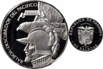 PANAMA. 20 Bolivares, 1985-FM. Franklin Mint. PCGS PROOF-67 Deep Cameo.

KM-105.&nbsp;Total of 1.9271 oz ASW. Mintage: 1,402. Commemorating the disc...