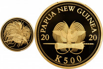 PAPUA NEW GUINEA. 500 Kina, 2020. Commonwealth Mint. PCGS PROOF-70 Deep Cameo.

Fr-Unlisted; KM-Unlisted. Mintage: 400. AGW: 1.0 oz. Serial Number: ...