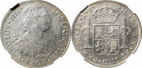 PERU. 8 Reales, 1805-LIMA JP. Lima Mint. Charles IV. NGC Unc Details--Surface Hairlines.

KM-97; Cal-925. An attractive and well made example of the...