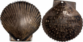 PERU. Silver Clamshell Shaped Birth Medal, 1888. PCGS MS-64.

Obverse: Exterior of a clamshell; Reverse: Inscription: Federico P. Diaz - Nacio En Li...